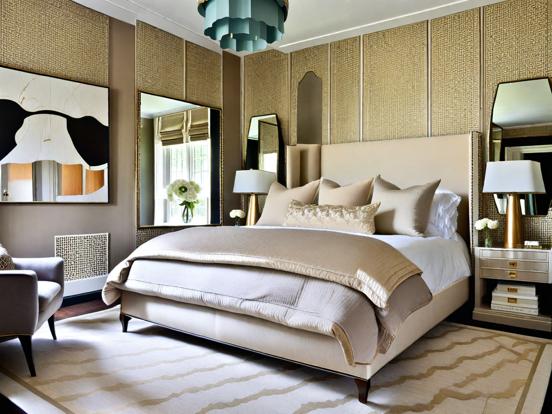 Art Deco serene bedroom decor