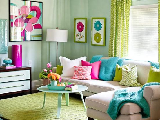 Bright colorful living room