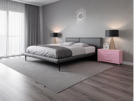 Bright pink modern 3D bedroom