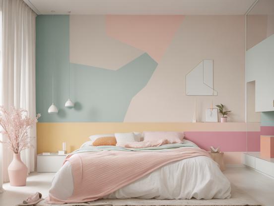 Bright pastel bedroom decor