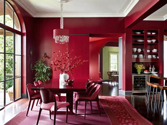 red cherry diding room