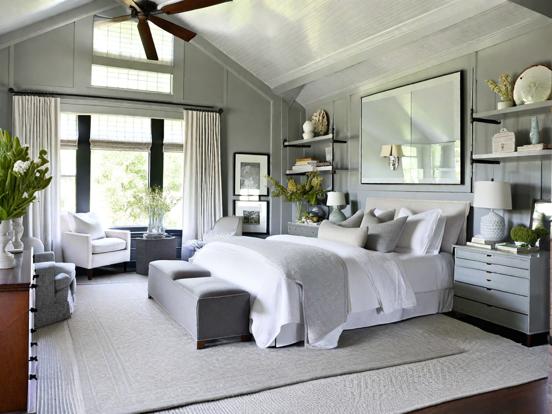 Serene grey blue bedroom