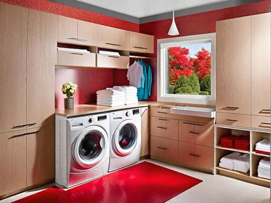 red laundry room