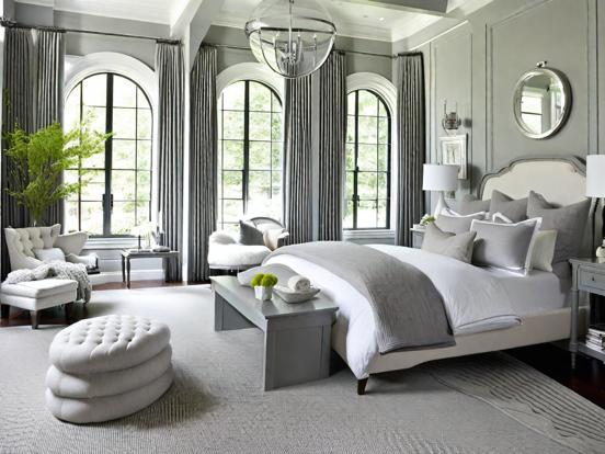 Serene blue grey bedroom