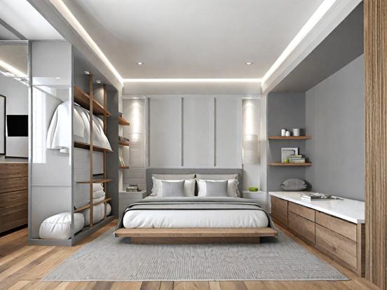 Minimalist serene bedroom design