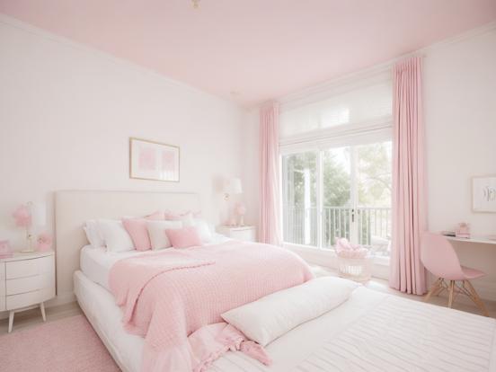 Closeup of girly pink bedroom