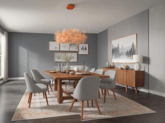 Modern dining room 3D render