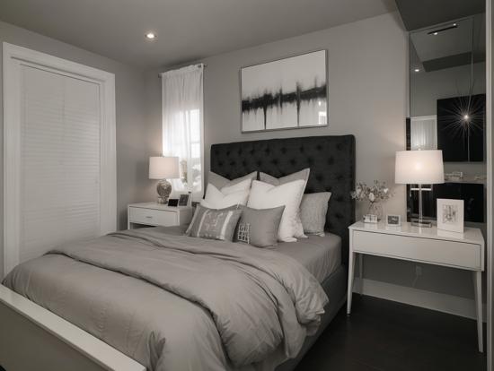 Serene grey bedroom decor