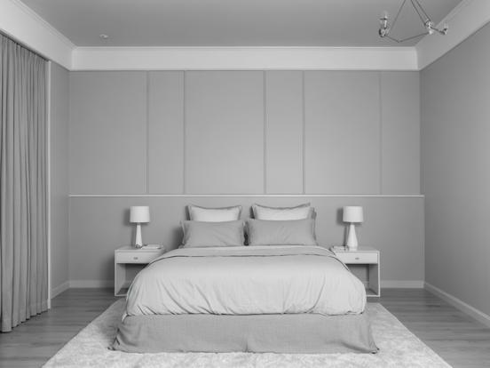 Closeup of minimalist bedroom