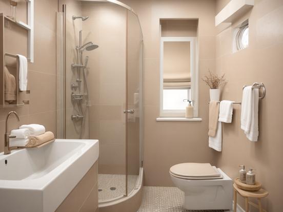 Premium beige modern bathroom