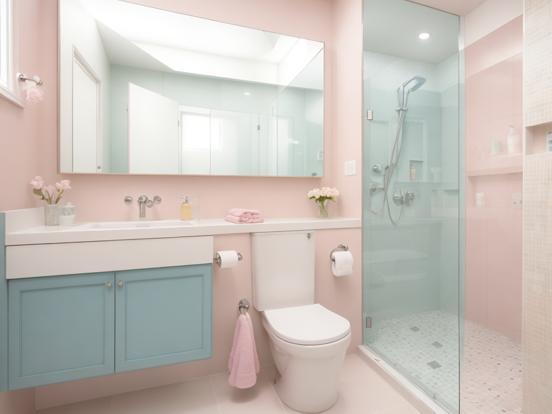 Premium pastel bathroom interior