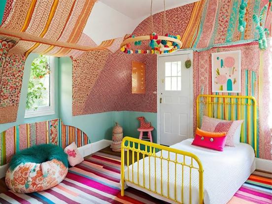 Colorful candy-themed kids room