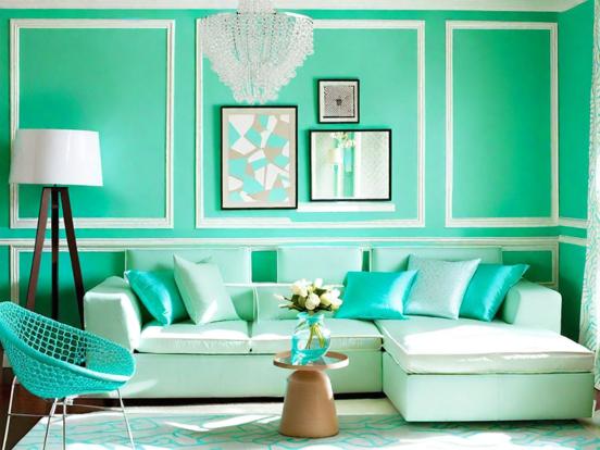 Teal living room couch chair