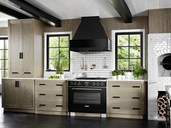 Kitchen with stove oven cabinets