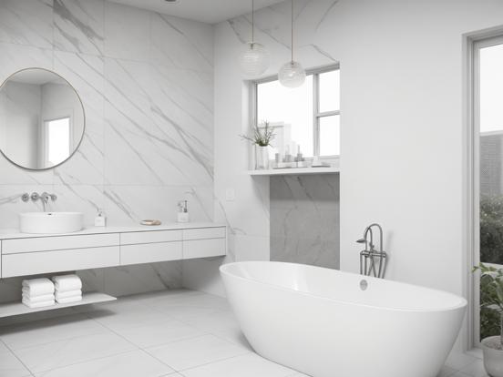 Luxury marble bathroom CGI