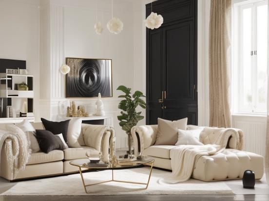 Luxury monochrome living room