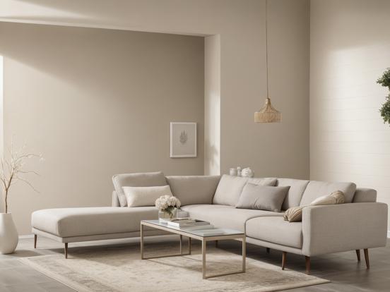 Living room with L-shaped couch