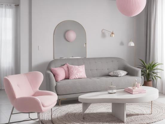 Bright pastel living room