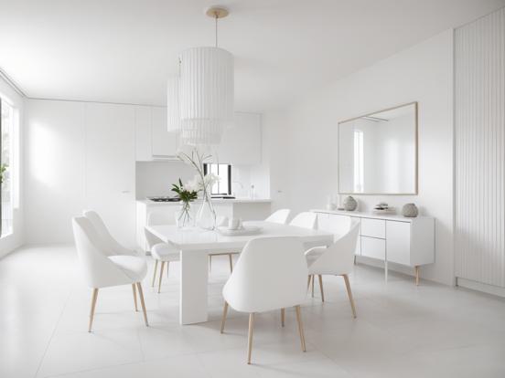 White minimalist dining room