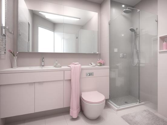 Pink modern bathroom closeup