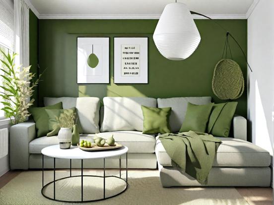 Green living room closeup