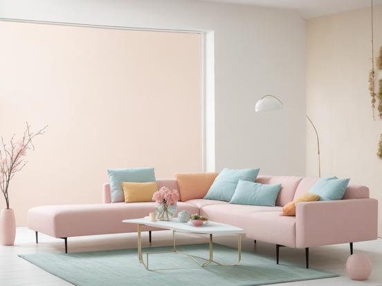 Bright living room pastels