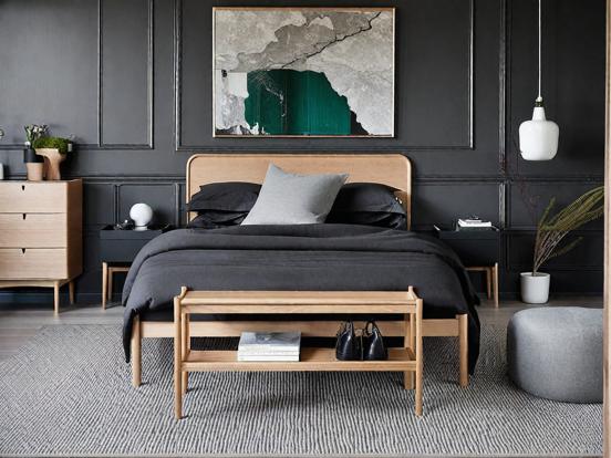 Serene mid-century Scandi bedroom