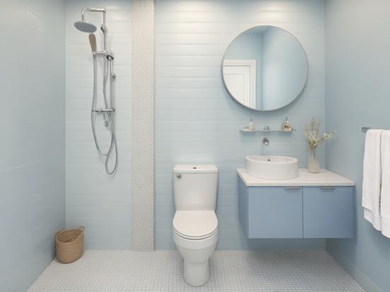 Premium blue white bathroom