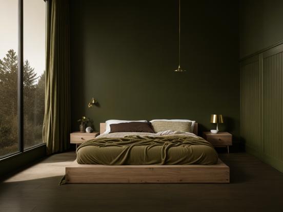 dark forest green bedroom