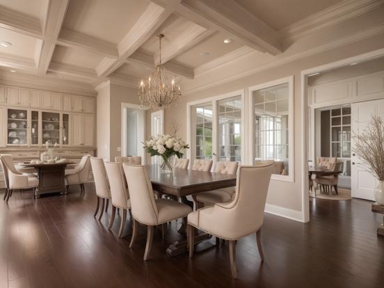 Elegant dining room with chandelier