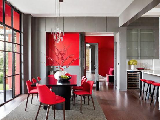 red dining room