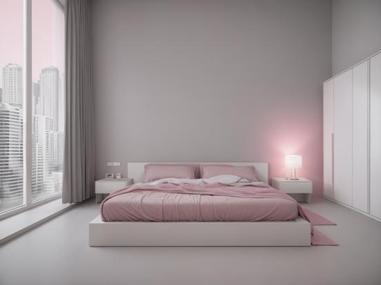 pink and grey bedroom