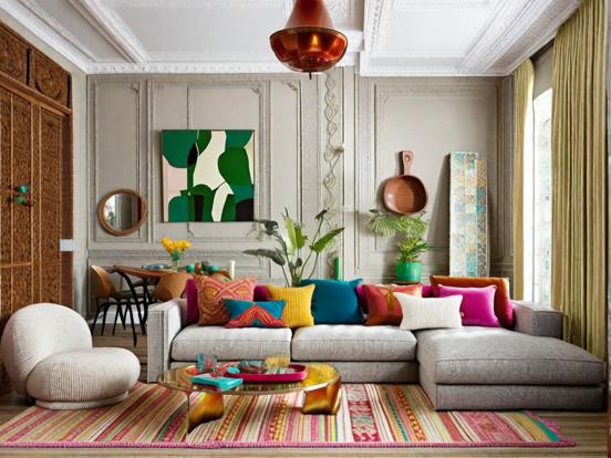 Vibrant maximalist living room