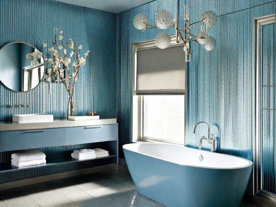 Blue premium bathroom design