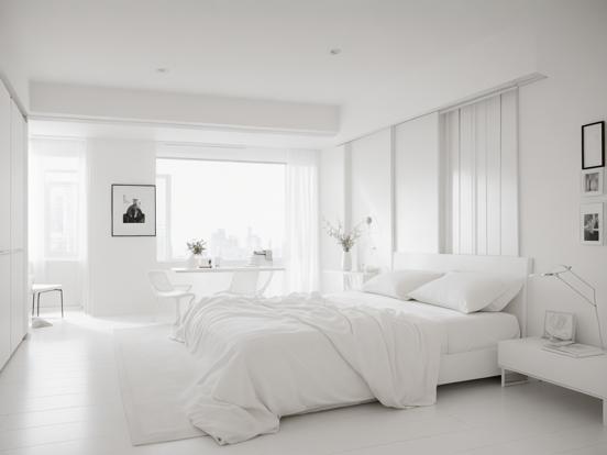 White minimalist bedroom design