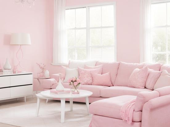 Cozy pink living room decor