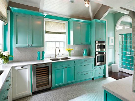 Turquoise kitchen teal light