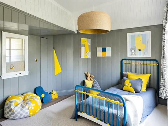 Blue yellow child's bedroom