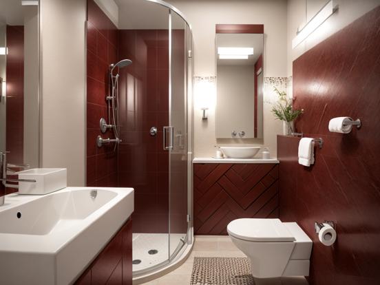 Modern red brown luxury bathroom