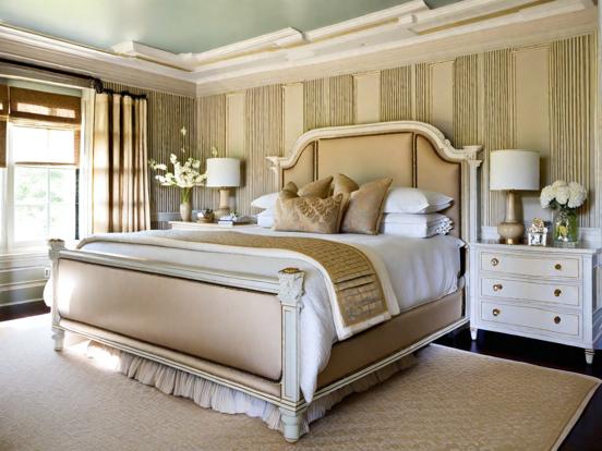 Gold beige serene luxury bedroom