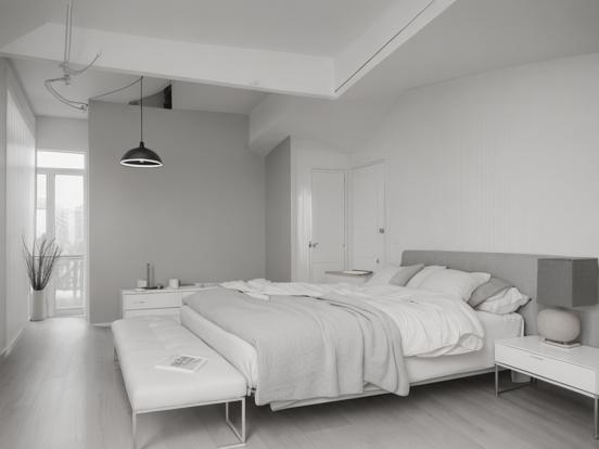 Minimal white bedroom design