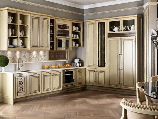 Luxury polished wood kitchen