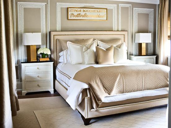 Beige gold serene bedroom