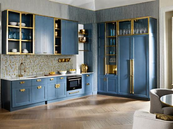 Luxury blue gold kitchen