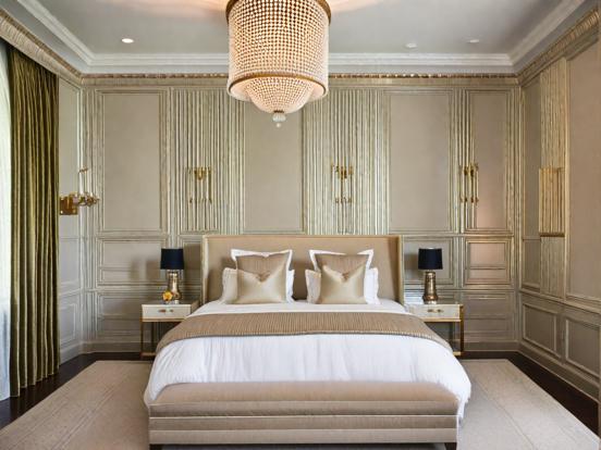 Luxurious gold themed bedroom