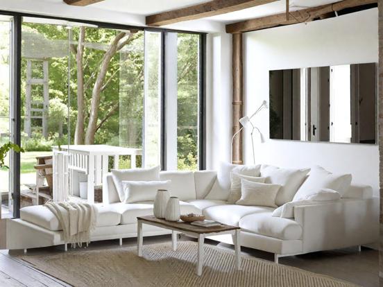 White minimalist living room