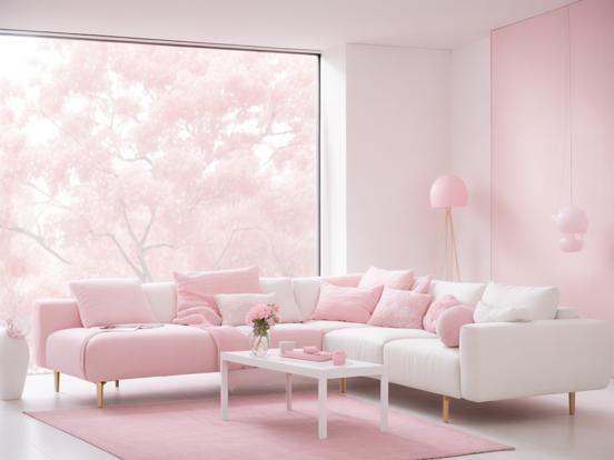 Cozy pink living room decor