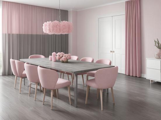 Bright modern pink dining room