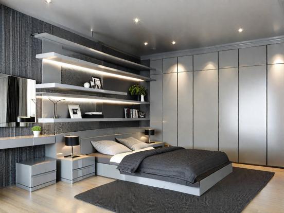 Futuristic sleek bedroom design