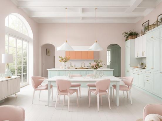 Large kitchen pastel theme